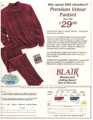 Blair (Clothing) / Premium Velour Pantset / 2002