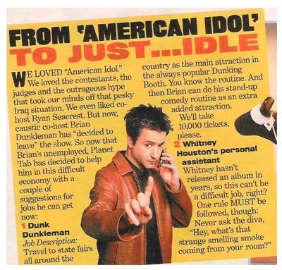 Dunkleman, Brian / From American Idol to Just...Idle | Magazine Article with Photo| 2002