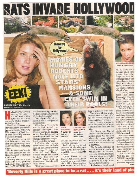 Hunter, Rachel / Rats Invade Hollywood! | Magazine Article with 9 Photos | 2002