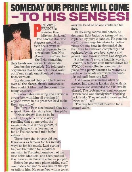 Prince / Someday Our Prince Will Come - To His Senses | Magazine Article with Photo | 2002