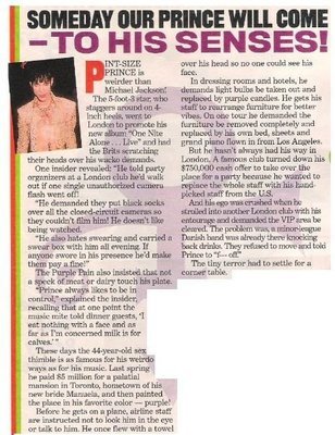 Prince / Someday Our Prince Will Come - To His Senses | Magazine Article with Photo | 2002