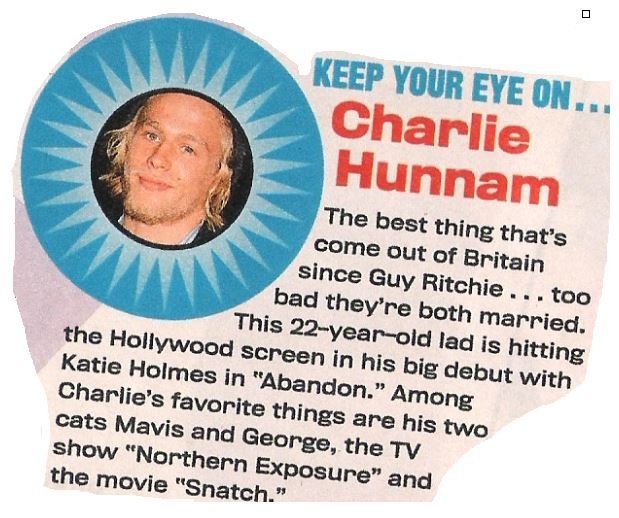 Hunnam, Charlie / Keep Your Eye On...Charlie Hunnam | Magazine Article with Photo | 2002