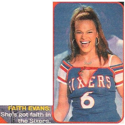 Evans, Faith / She's Got Faith in the Sixers | Magazine Photo with Caption | 2002