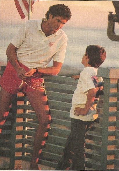 Hasselhoff, David / Father and Son On Baywatch | Magazine Photo | 1989