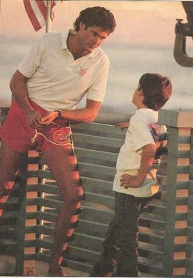 Hasselhoff, David / Father and Son On Baywatch | Magazine Photo | 1989