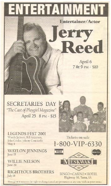 Reed, Jerry / Meskwaki - Tama, IA | Newspaper Ad | April 2001