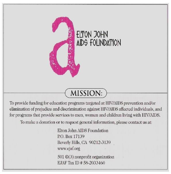 John, Elton / AIDS Foundation Credit Card Offer | Advertisement | 2001