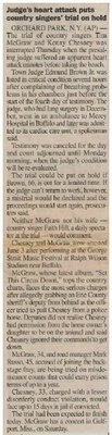 Chesney, Kenny / Judge&#39;s Heart Attack Puts Country Singers&#39; Trial On Hold | Newspaper Article | May 2001 | with Tim McGraw