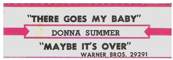 Summer, Donna / There Goes My Baby | Warner Bros. 29291 | Jukebox Title Strip | 1984