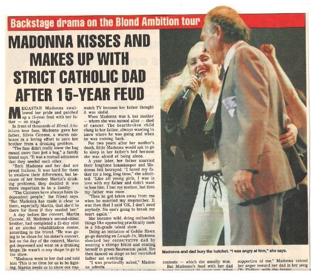 Madonna / Backstage Drama on the Blond Ambition Tour | Magazine Article with 2 Photos | June 1990