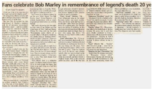Marley, Bob / Fans Celebrate Bob Marley in Remembrance of Legend&#39;s Death | August 2001