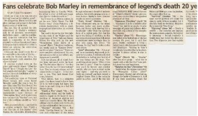 Marley, Bob / Fans Celebrate Bob Marley in Remembrance of Legend&#39;s Death | August 2001