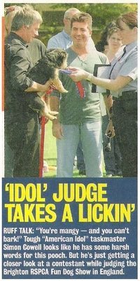 Cowell, Simon / Idol Judge Takes a Lickin&#39; | Magazine Photo with Caption | August 2004
