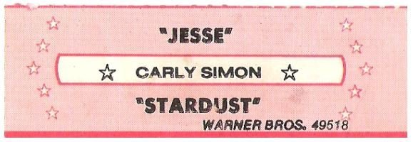 Simon, Carly / Jesse | Warner Bros. 49518 | Jukebox Title Strip | July 1980
