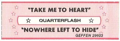 Quarterflash / Take Me to Heart | Geffen 29603 | Jukebox Title Strip | June 1983