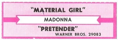 Madonna / Material Girl | Warner Bros. 29083 | Jukebox Title Strip | January 1985