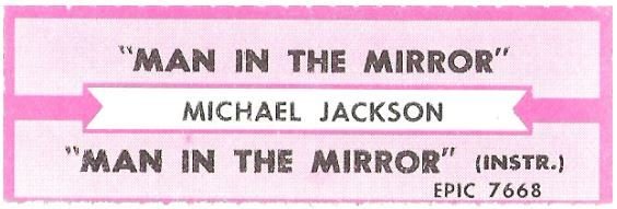 Jackson, Michael / Man in the Mirror | Epic 7668 | Jukebox Title Strip | January 1988