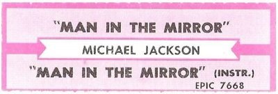 Jackson, Michael / Man in the Mirror | Epic 7668 | Jukebox Title Strip | January 1988