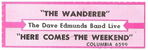 Edmunds, Dave (Band) / The Wanderer | Columbia 6599 | Jukebox Title Strip | January 1987