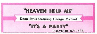 Estus, Deon / Heaven Help Me | Polydor 871-538 | Jukebox Title Strip | February 1989 | featuring George Michael