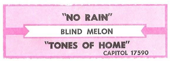 Blind Melon / No Rain | Capitol 17590 | Jukebox Title Strip | 1993