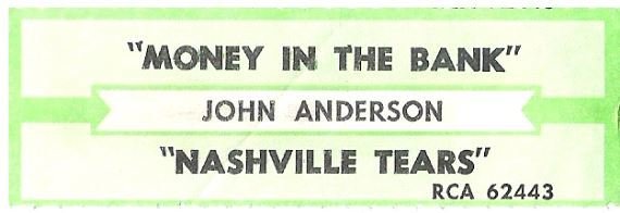 Anderson, John / Money in the Bank | BNA 62443 | Jukebox Title Strip | April 1993