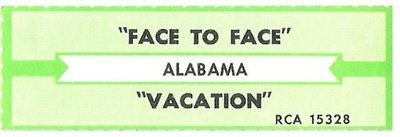 Alabama / Face To Face | RCA 15328 | Jukebox Title Strip | December 1987