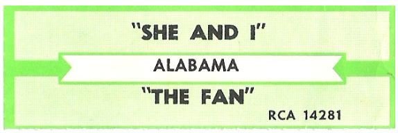 Alabama / She and I | RCA 14281 | Jukebox Title Strip | December 1985