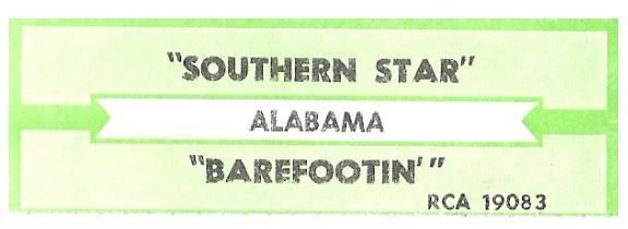 Alabama / Southern Star | RCA 19083 | Jukebox Title Strip | November 1989
