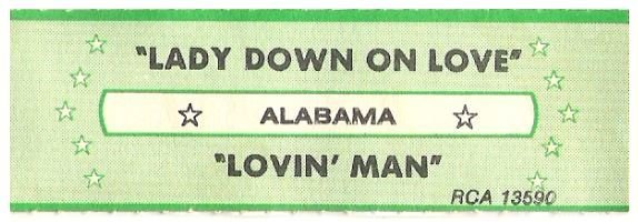 Alabama / Lady Down On Love | RCA 13590 | Jukebox Title Strip | August 1983