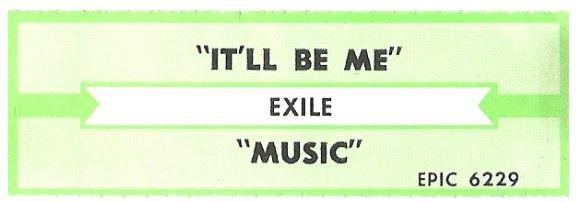Exile / It'll Be Me | Epic 6229 | Jukebox Title Strip | July 1986