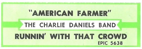 Daniels, Charlie (Band) / American Farmer | Epic 5638 | Jukebox Title Strip | October 1985
