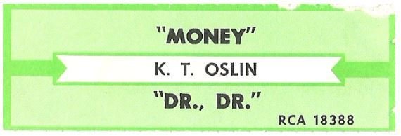 Oslin, K.T. / Money | RCA 18388 | Jukebox Title Strip | May 1988