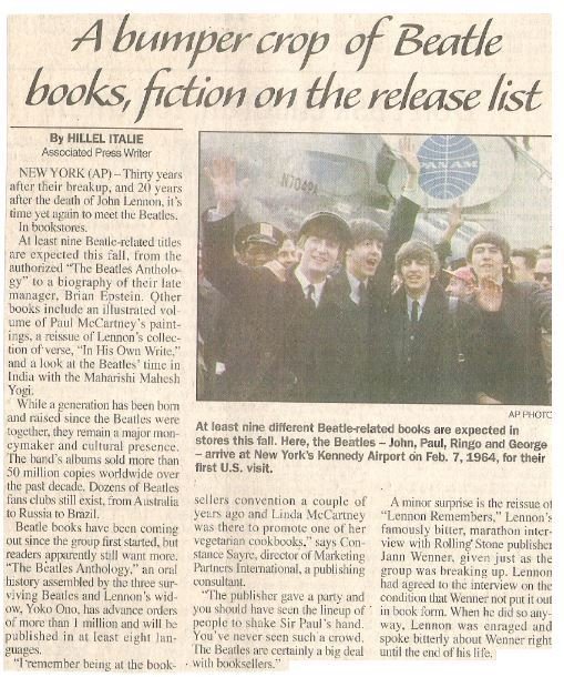 Beatles, The / A Bumper Crop of Beatle Books | Newspaper Article with Photo | September 2000