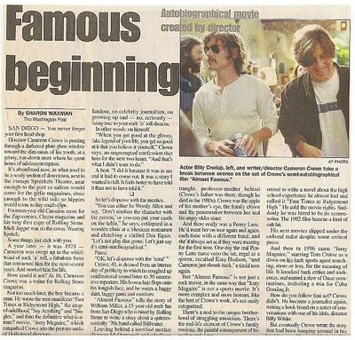 Crowe, Cameron / Famous Beginning / 2000