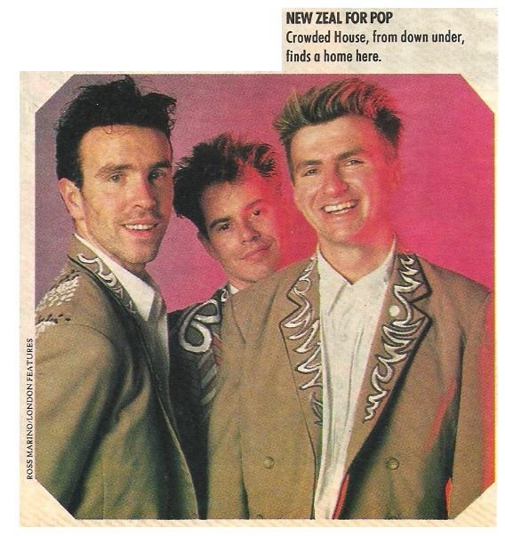 Crowded House / New Zeal for Pop | Magazine Photo with Caption | 1987