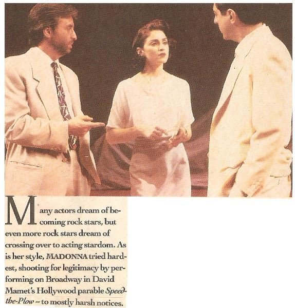 Madonna / On Broadway - Speed the Plow | Magazine Article with Photo | May 1988