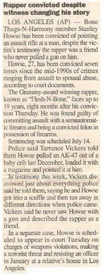 Bone Thugs-N-Harmony / Rapper Convicted Despite Witness Changing His Story | June 2000