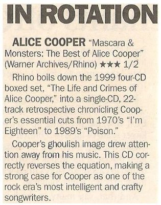 Cooper, Alice / Mascara + Monsters - In Rotation | February 2001