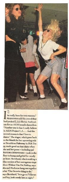 Madonna / AIDS Benefit Dance-A-Thon | Magazine Article with Photo | February 1989