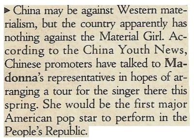 Madonna / China Has Nothing Against the Material Girl (1989)