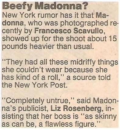 Madonna / Beefy Madonna? | Newspaper Article | 1989