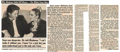Madonna / Why Madonna Called Off Divorce - The Whole Crazy Story | Magazine Article with Photo | January 1989