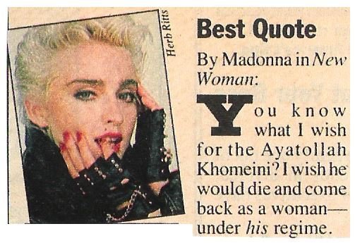 Madonna / Best Quote | Magazine Article with Photo | January 1992