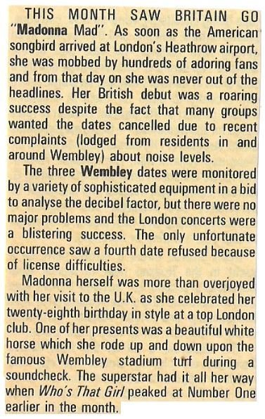 Madonna / This Month Saw Britain Go Madonna Mad | Magazine Article | 1987