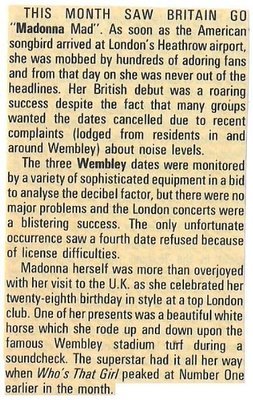 Madonna / This Month Saw Britain Go Madonna Mad | Magazine Article | 1987