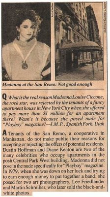 Madonna / Madonna at the San Remo: Not Good Enough | Magazine Article with 2 Photos | August 1985