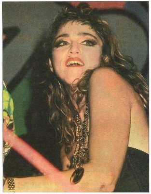Madonna / On Stage, Gold-Beaded Necklace, Black Top | Magazine Photo | 1985
