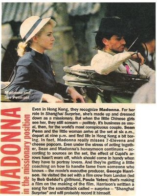 Madonna / In the Missionary Position| Magazine Article with Photo | 1986 | with Sean Penn