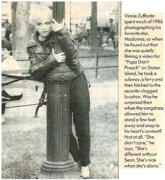 Madonna / Papa Don&#39;t Preach - Vinnie Zuffrante Photo | Magazine Article with Photo| 1986
